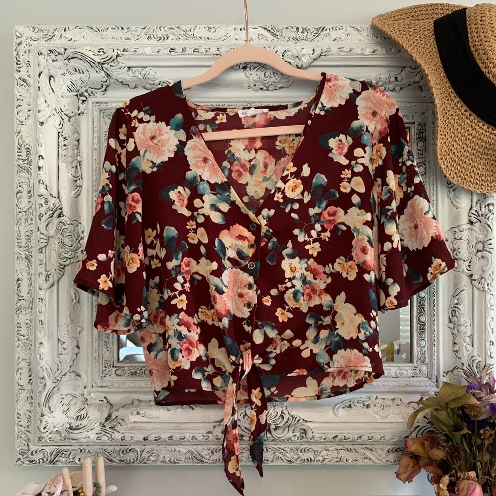 30’S Style Socialite Floral Top